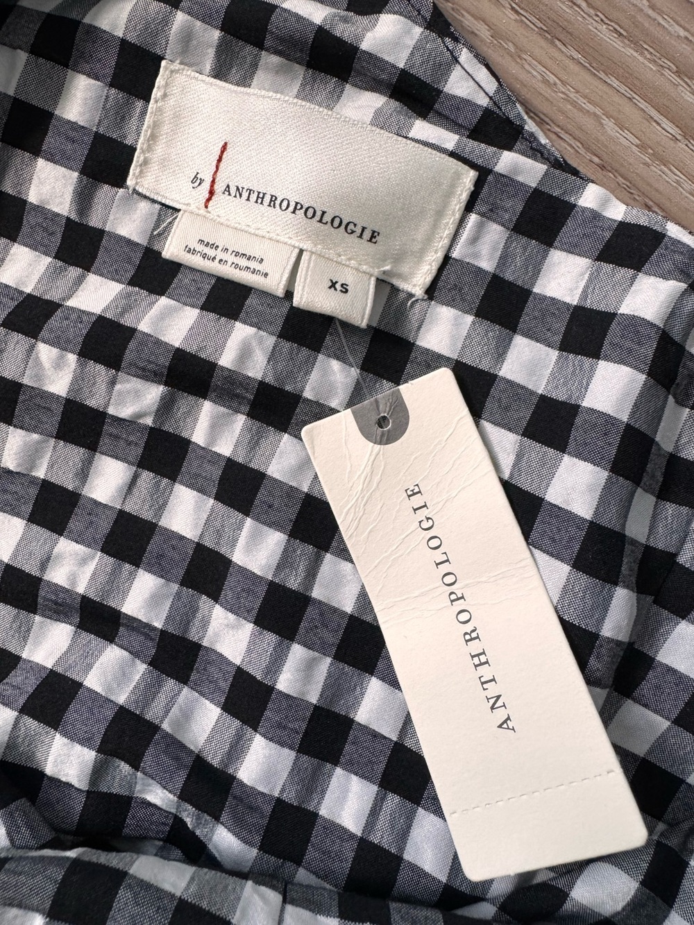 NWT Anthro Gingham One-Shoulder Midi Dress XS - Picture 13 of 15